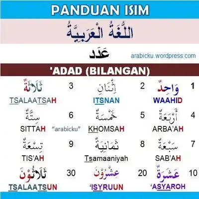 Panduan Arabic Isim Kata Bilangan